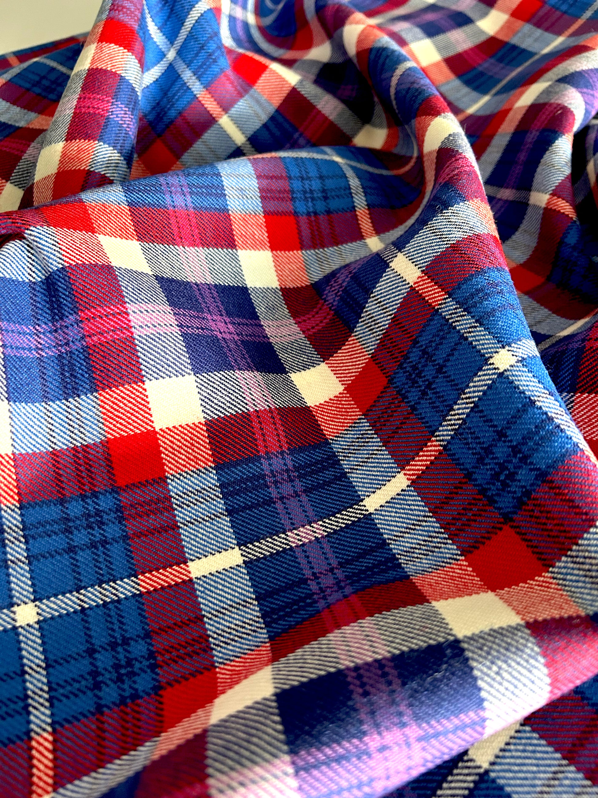 Auld Alliance tartan fabric close-up