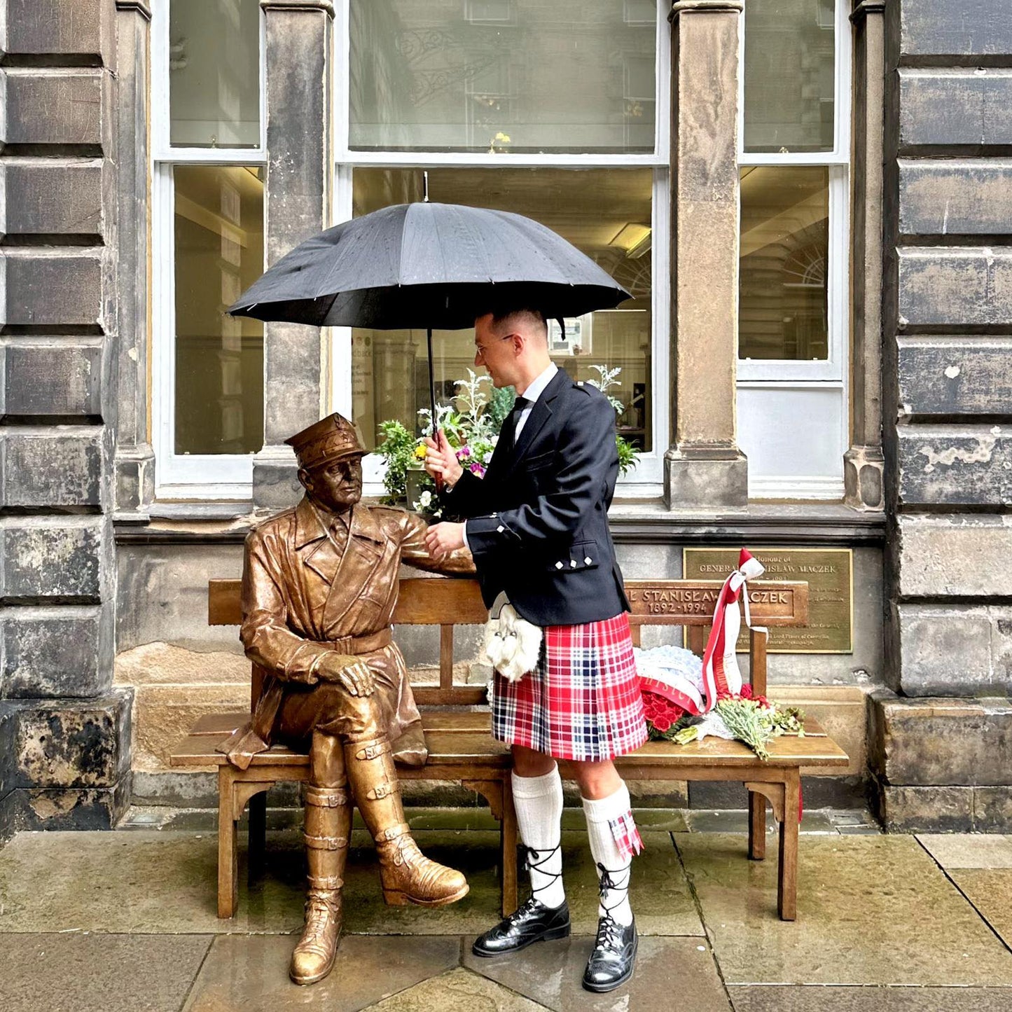 Man in a Polish tartan kilt