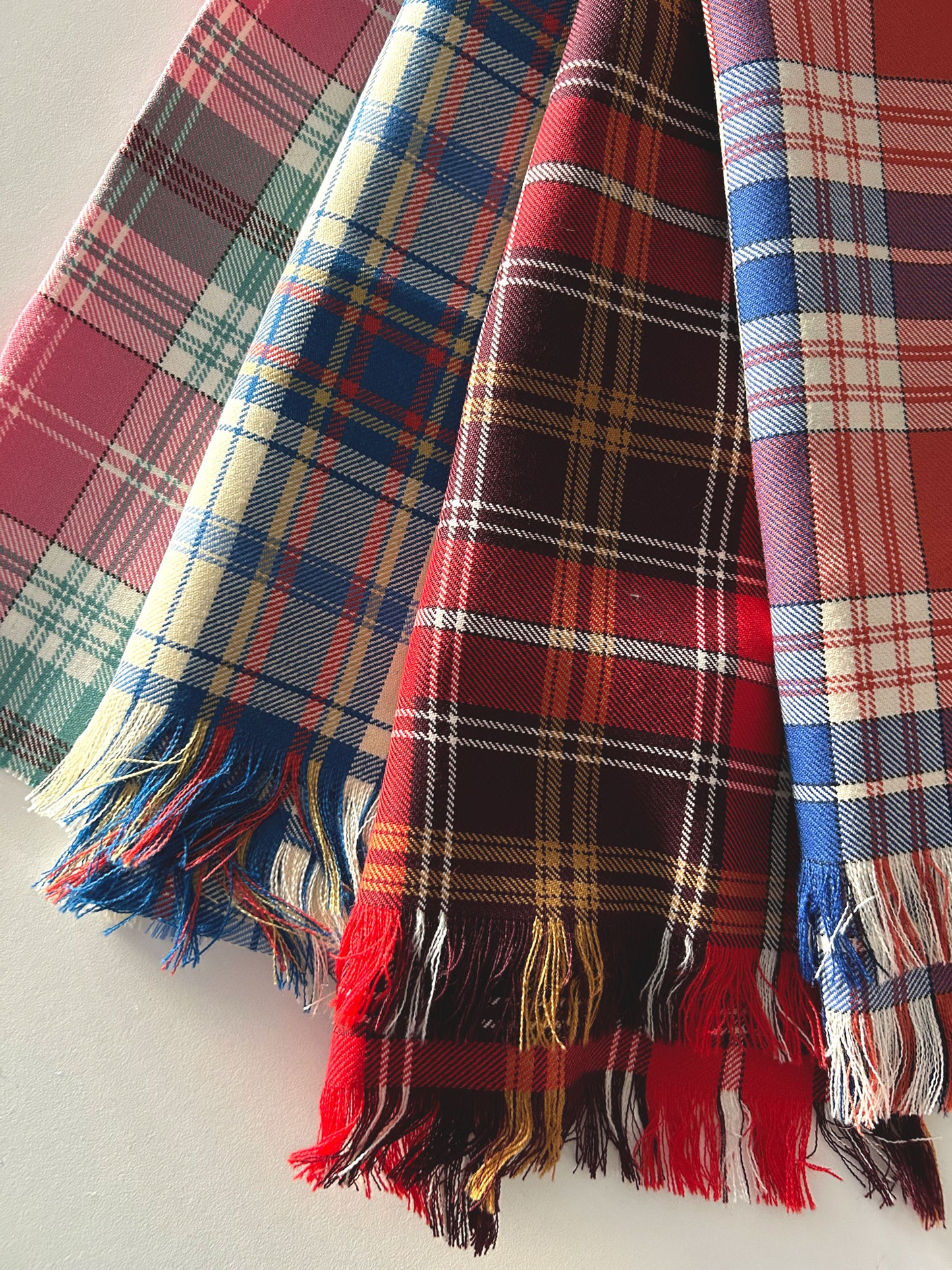 Four seasons Japanese tartan scarves