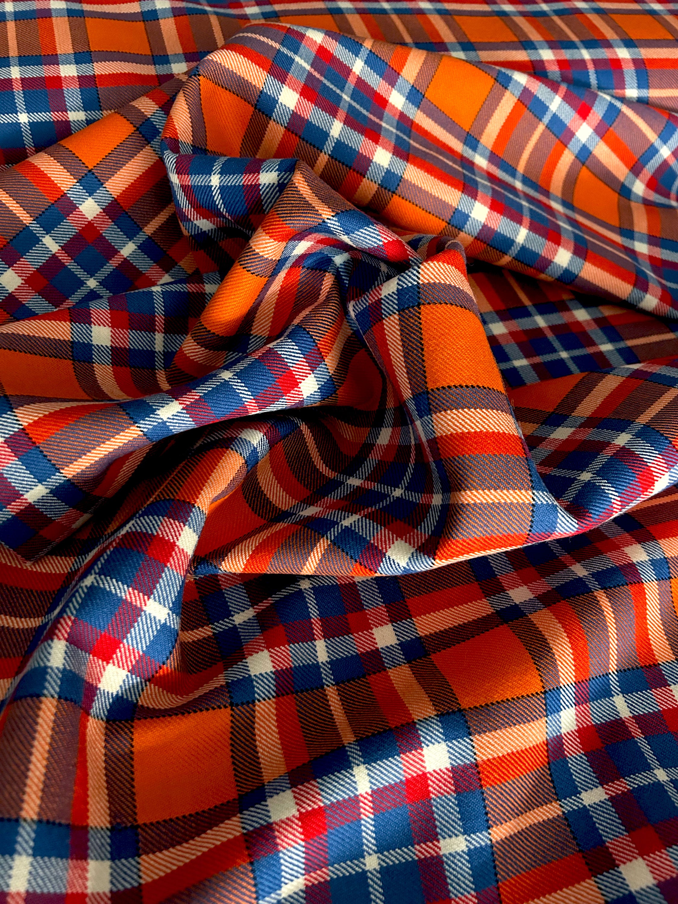 Close up of Netherlands tartan fabric