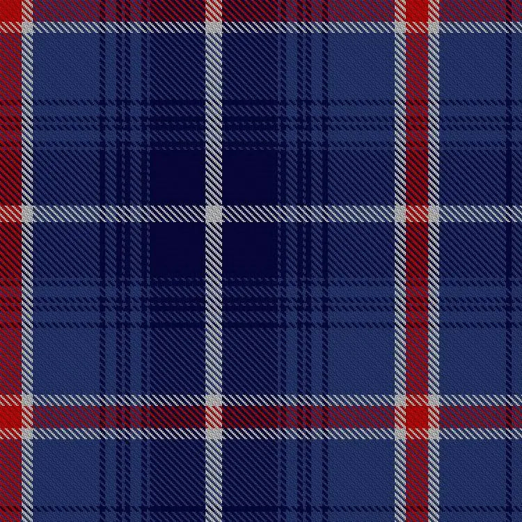 Tartan design with red, white and blue