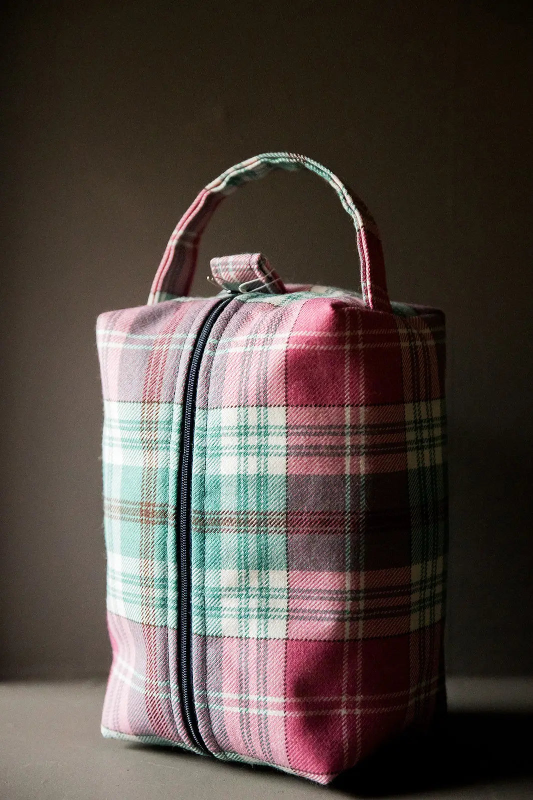 Sakura Japanese tartan box bag