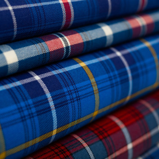 Scandinavian Tartan Fabric stack