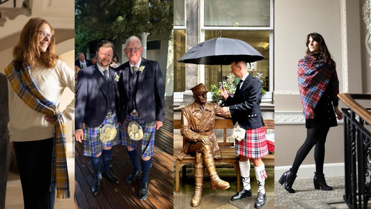 Wedding tartan sash. kilts. shawl