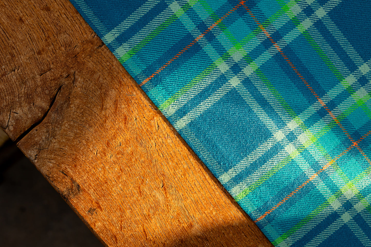 Detail of Samaritans Tartan on table