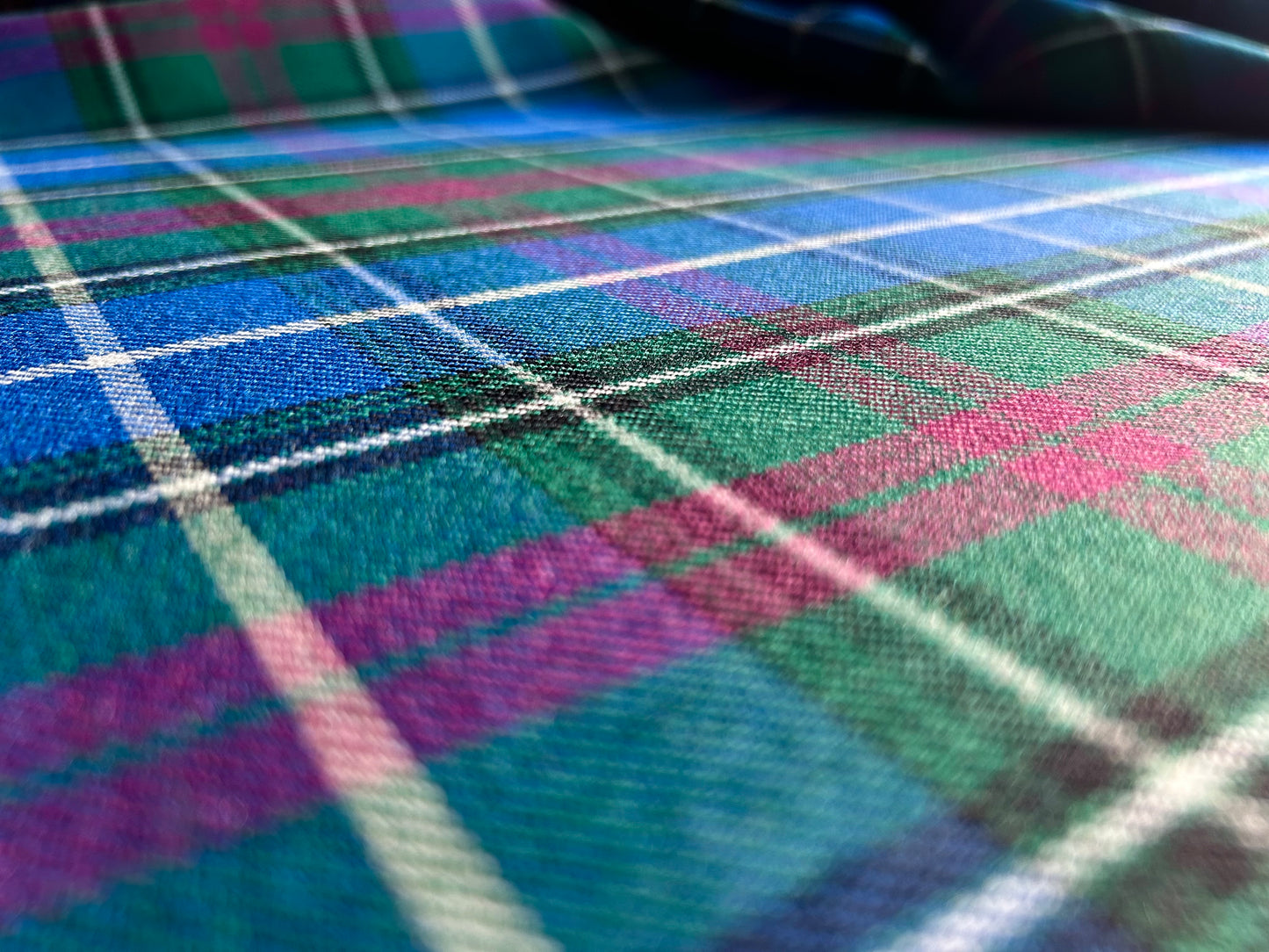St Andrews tartan fabric close-up
