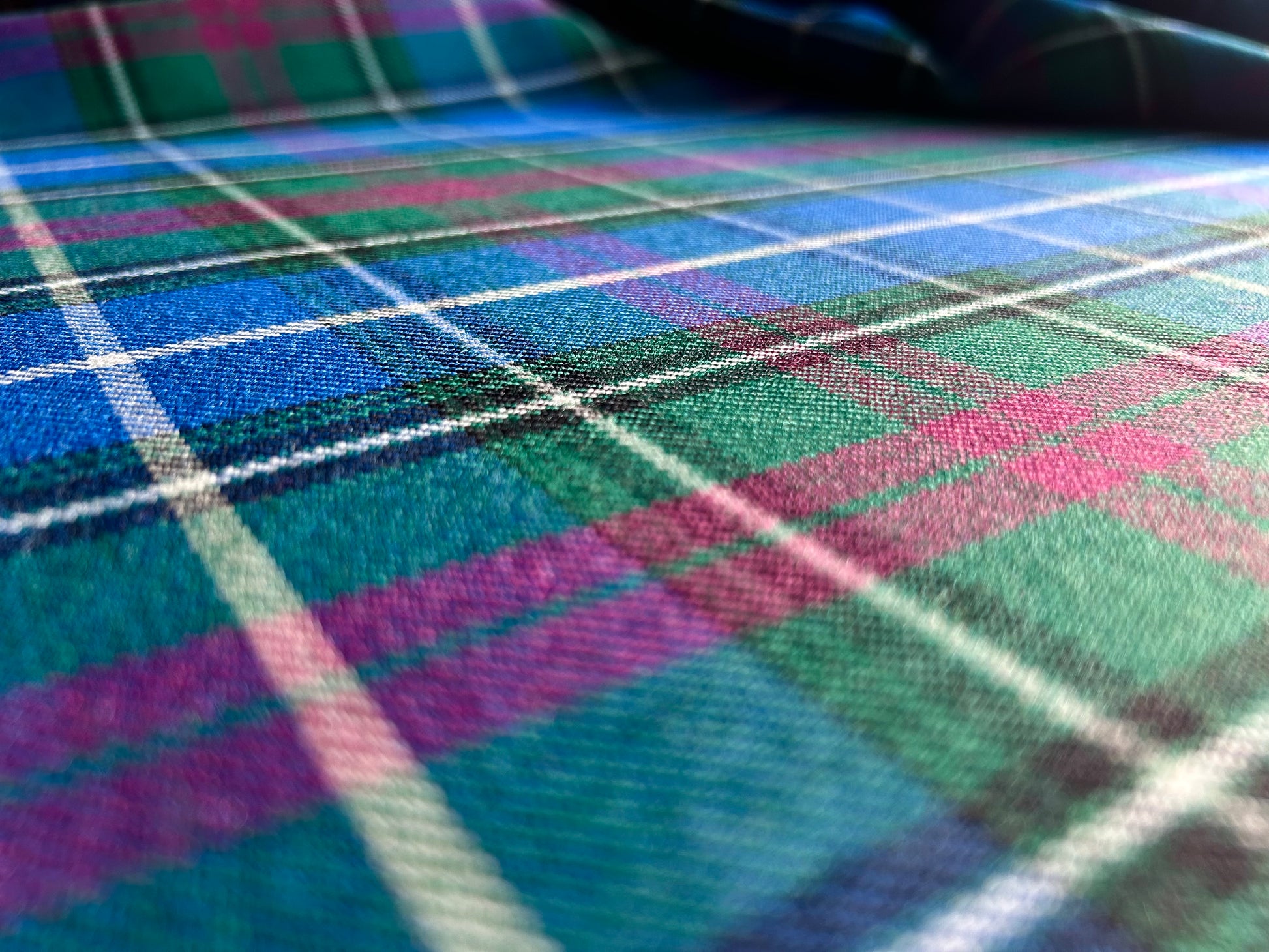 St Andrews tartan fabric close-up