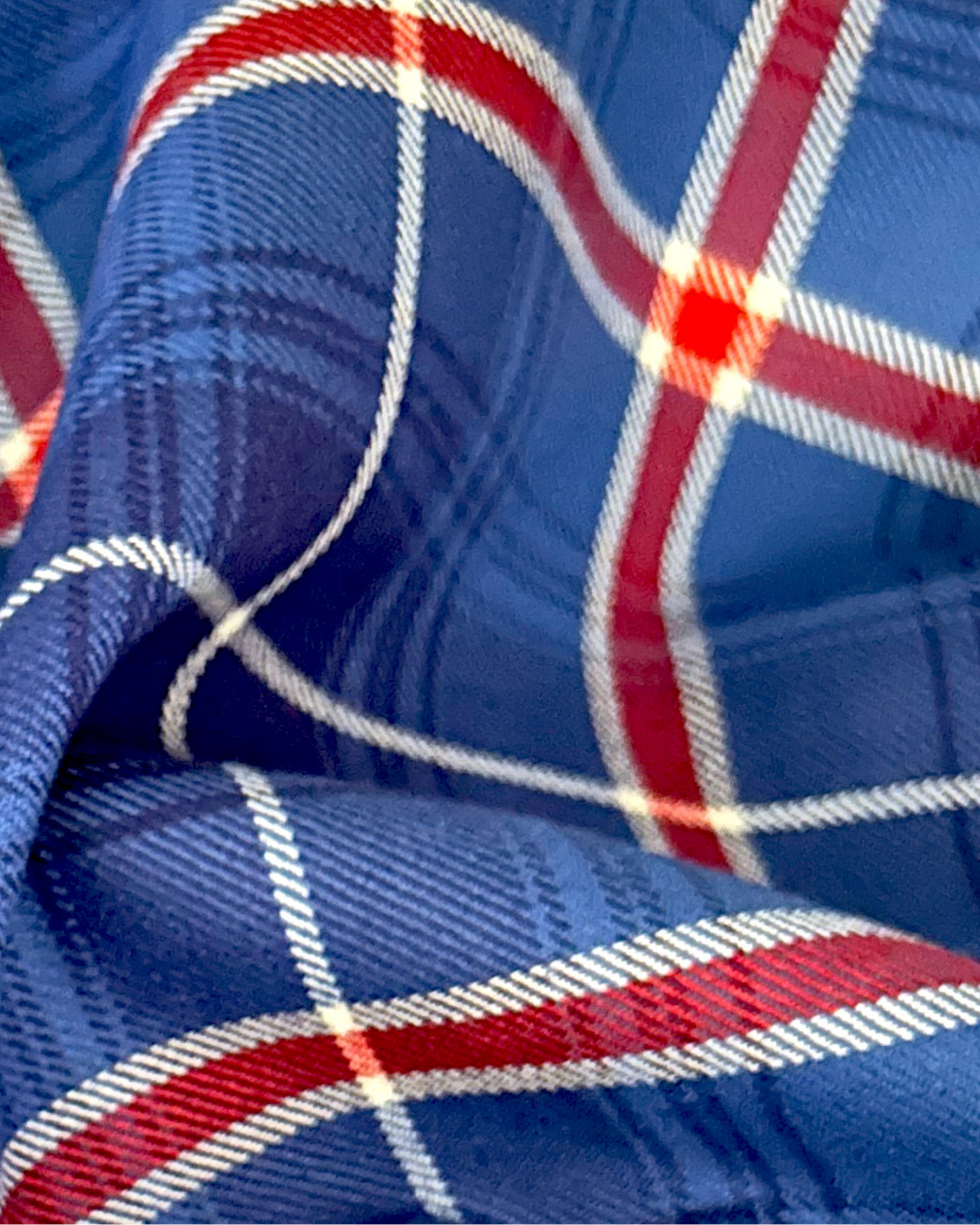 Icelandic tartan fabric close up