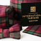 Box bag, coaster, cushion and bow-tie, handmade with Queen of Scots Tartan