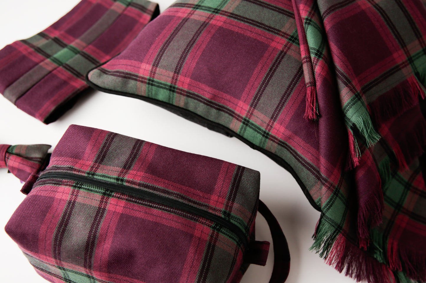 Queen of Scots Tartan cushion, shawl 