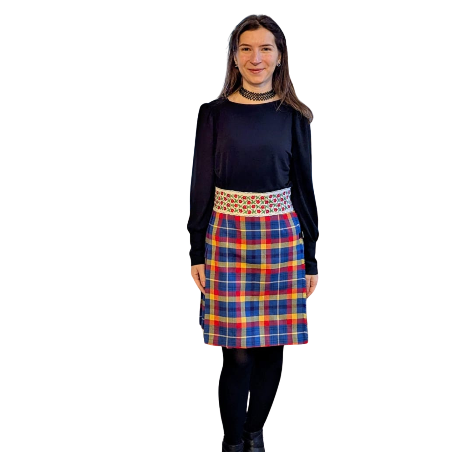 Women's mini kilt on a model