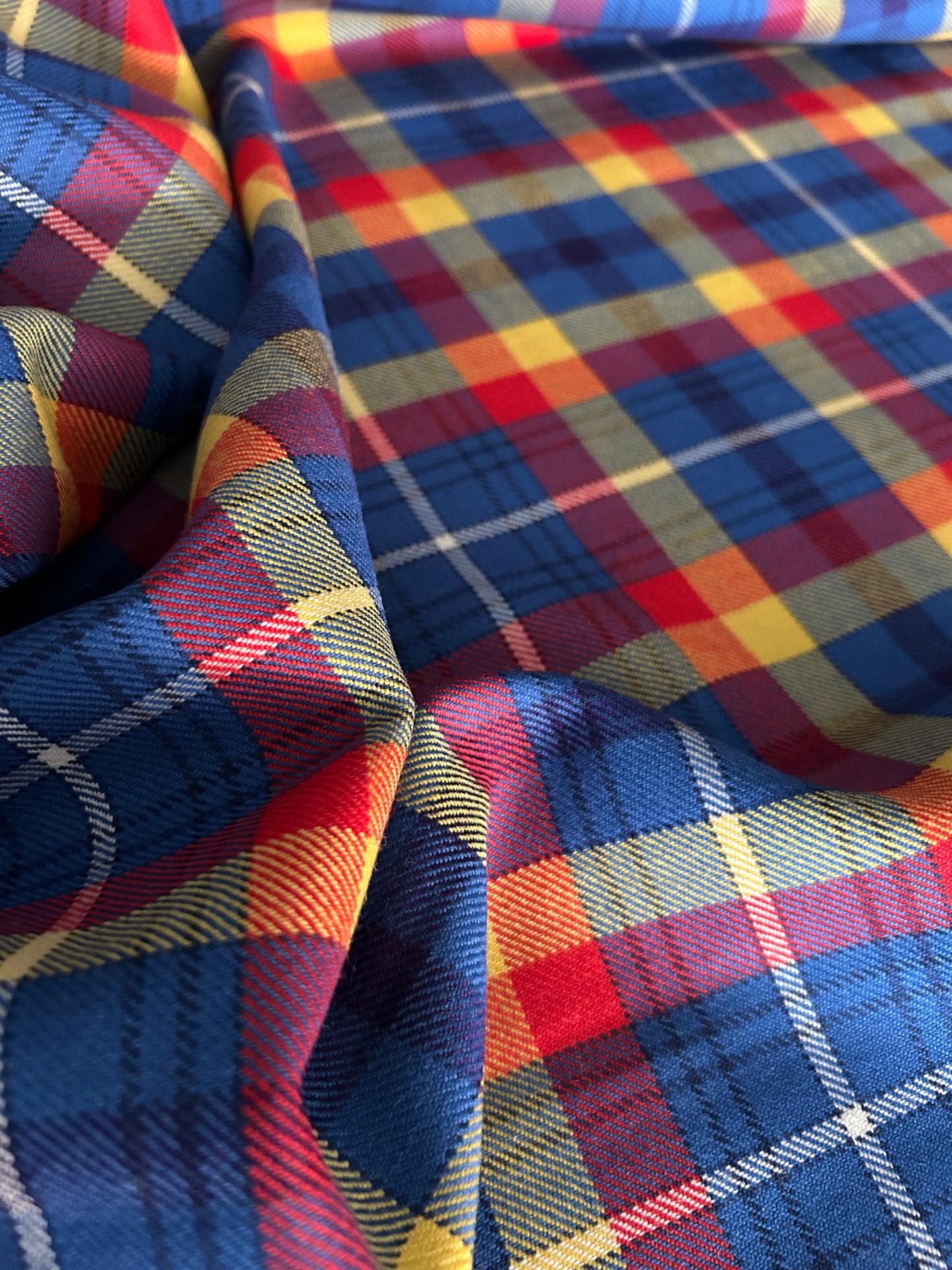 Romanian tartan fabric close-up