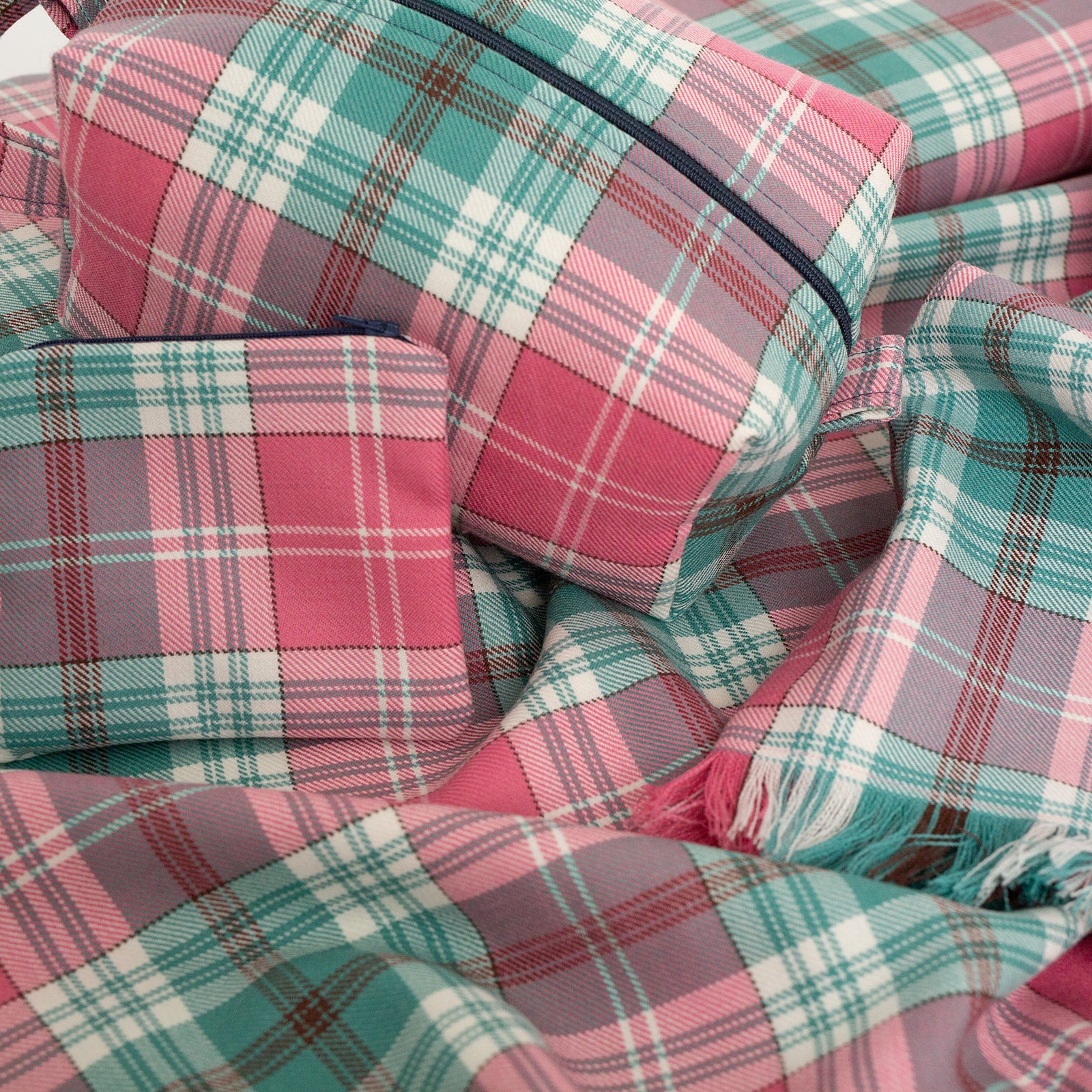 Sakura Japanese Tartan Fabric Handmade Products