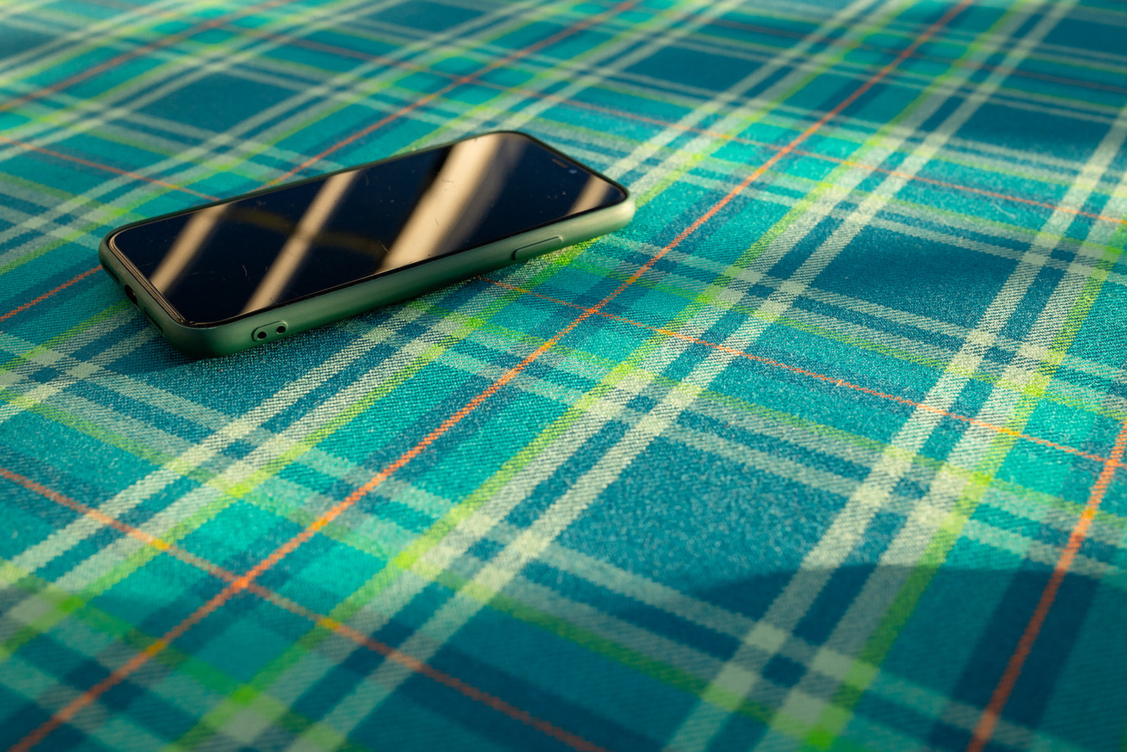 Samaritans Tartan Fabric with phone