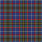 A square of South Africa tartan fabric with blue, yellow, red, green and white yarn