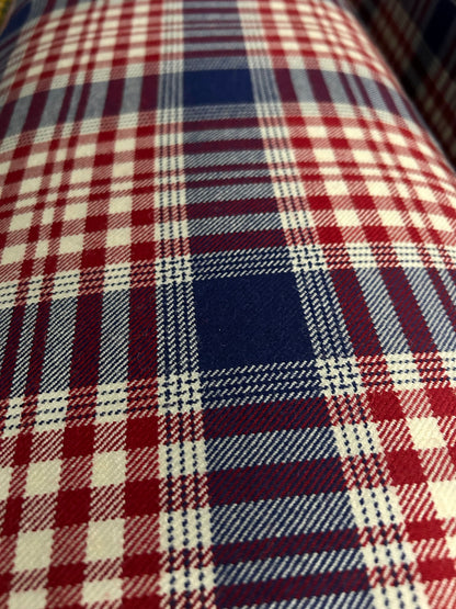 USA tartan fabric close-up