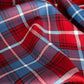 Danish tartan fabric on table