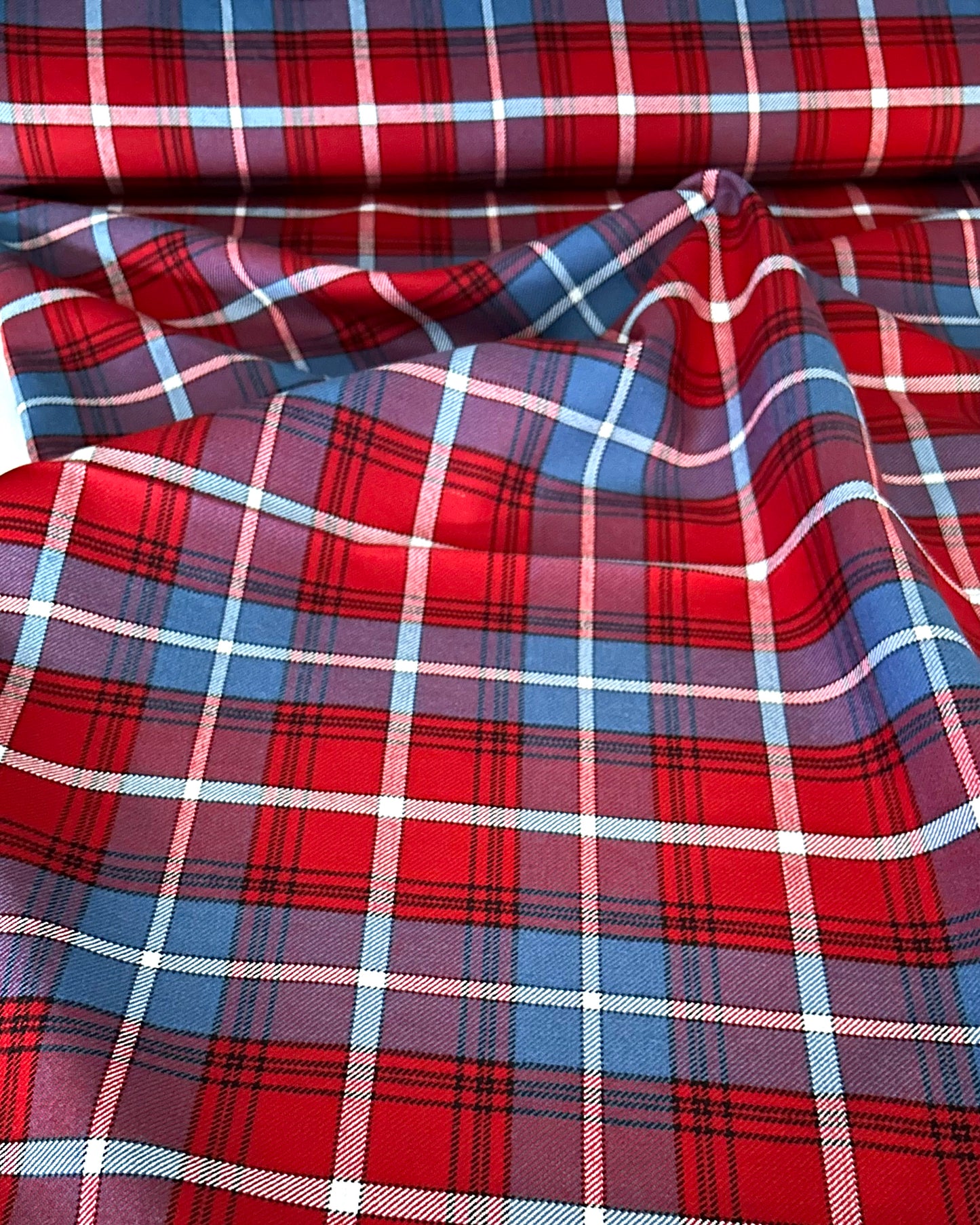 Danish Tartan fabric on table