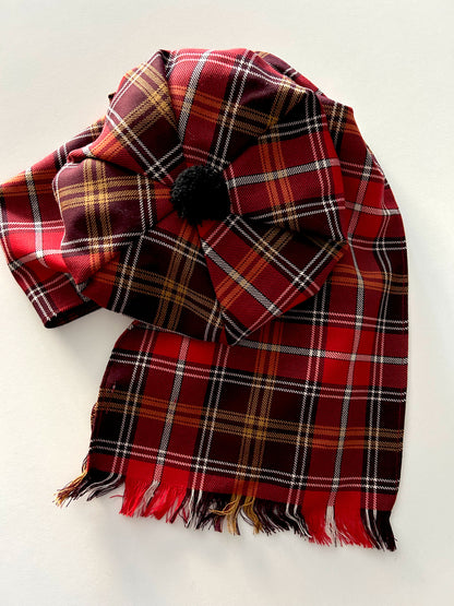 Kiku / Chrysanthemum tartan cap and scarf