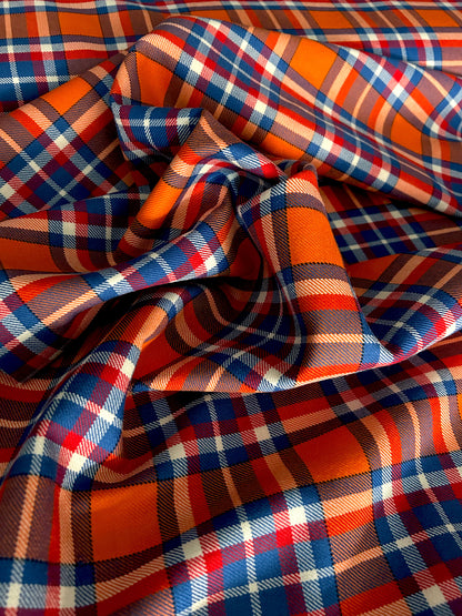 Close up of Netherlands tartan fabric