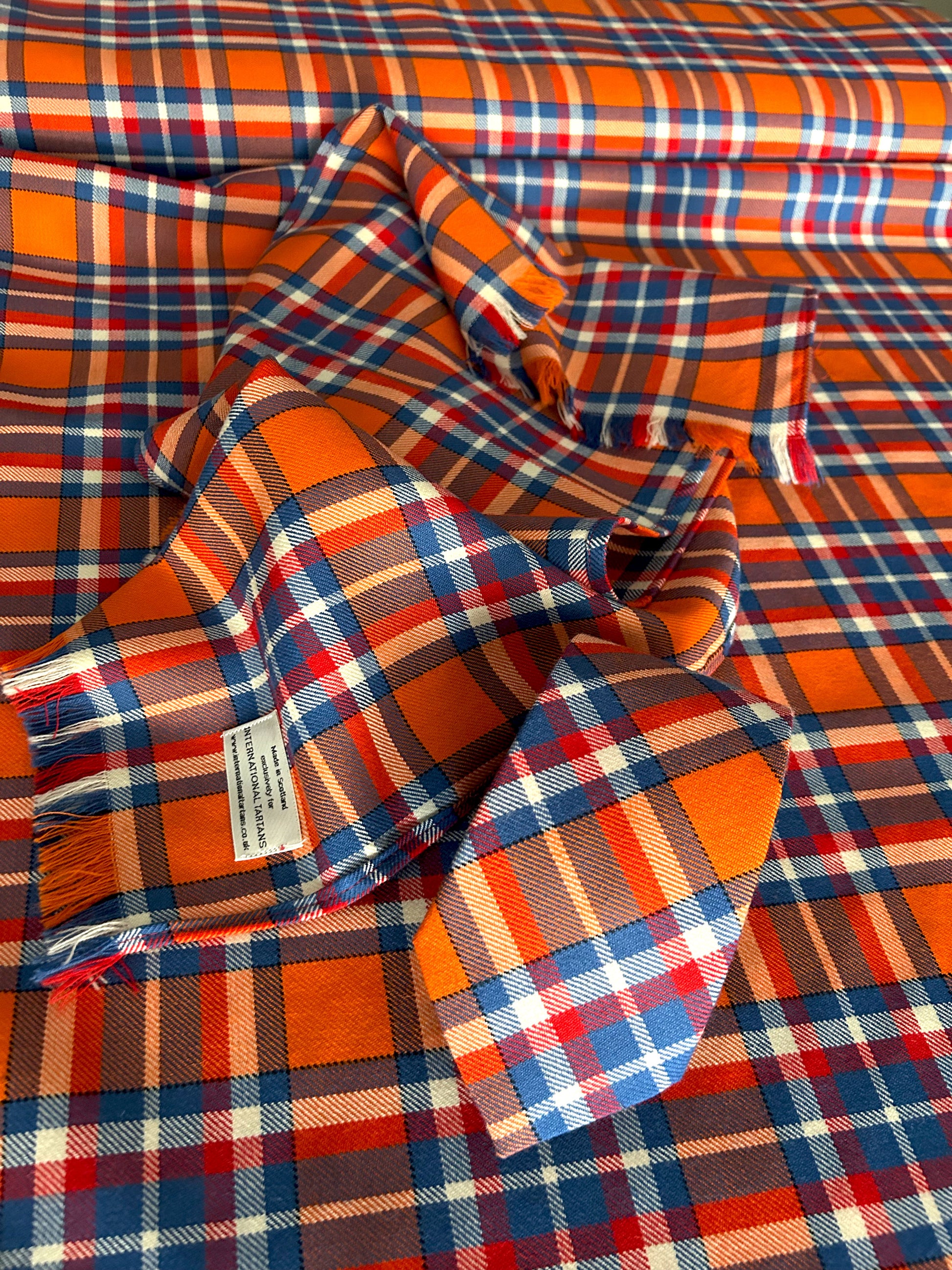 Netherlands tartan fabric, scarf and tie