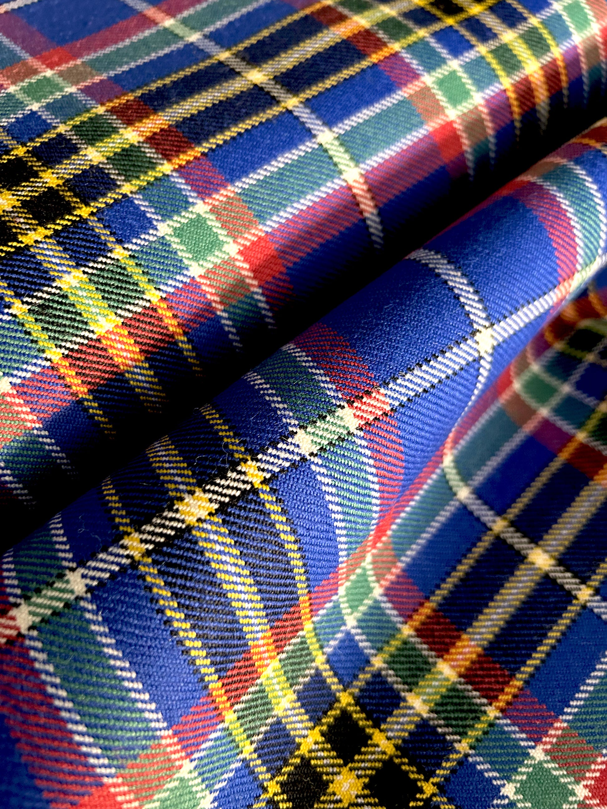 Close up of South Africa tartan fabric