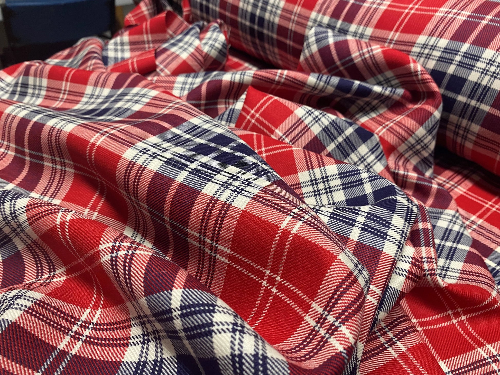 Polish tartan fabric close-up