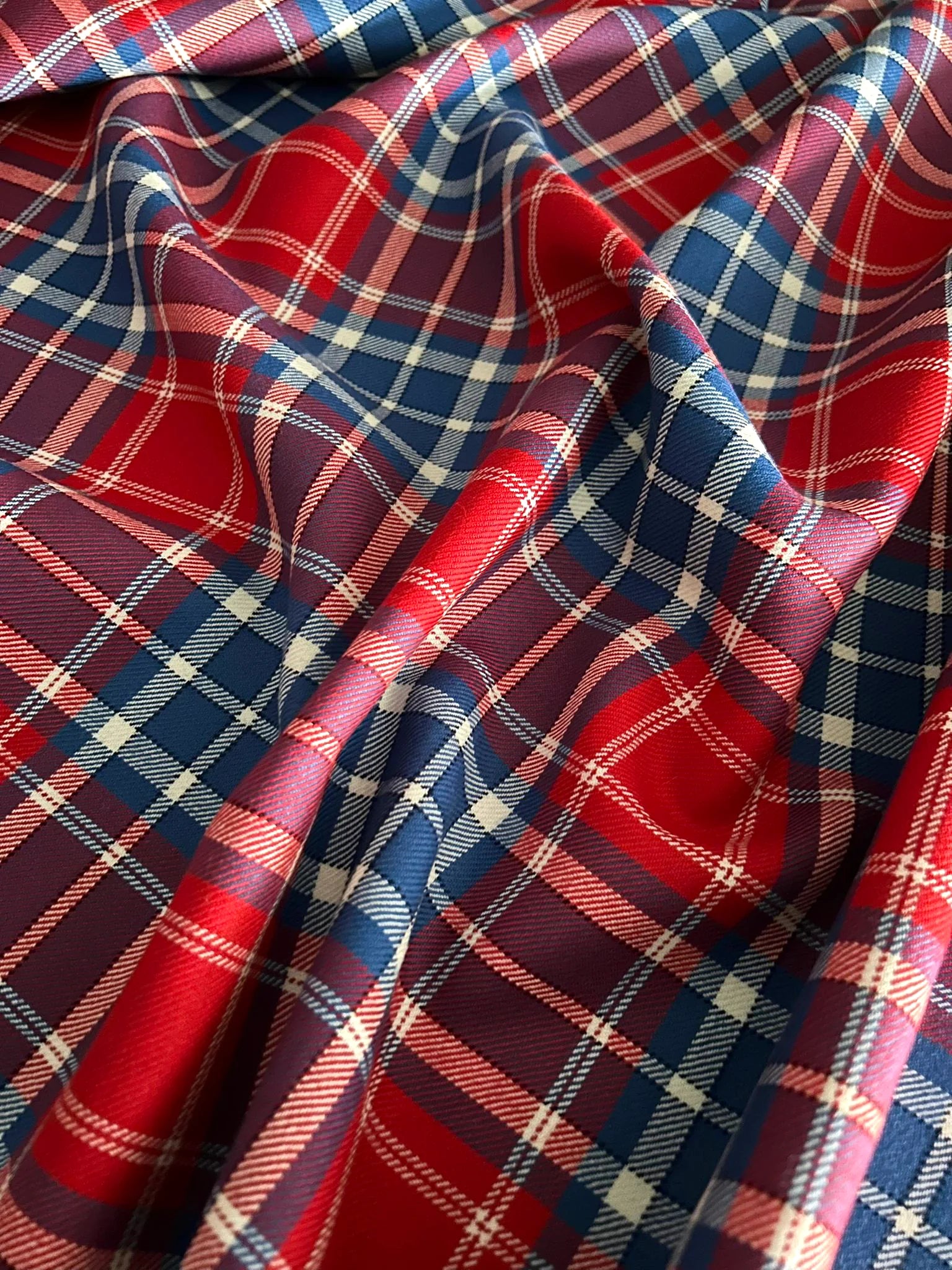 Romanian tartan fabric detail