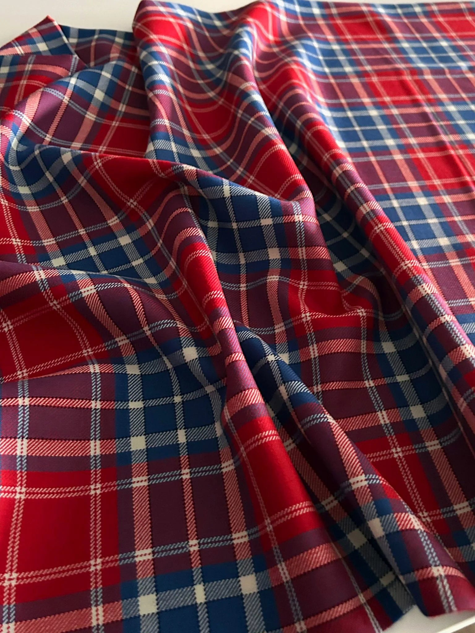 Serbian tartan fabric close-up